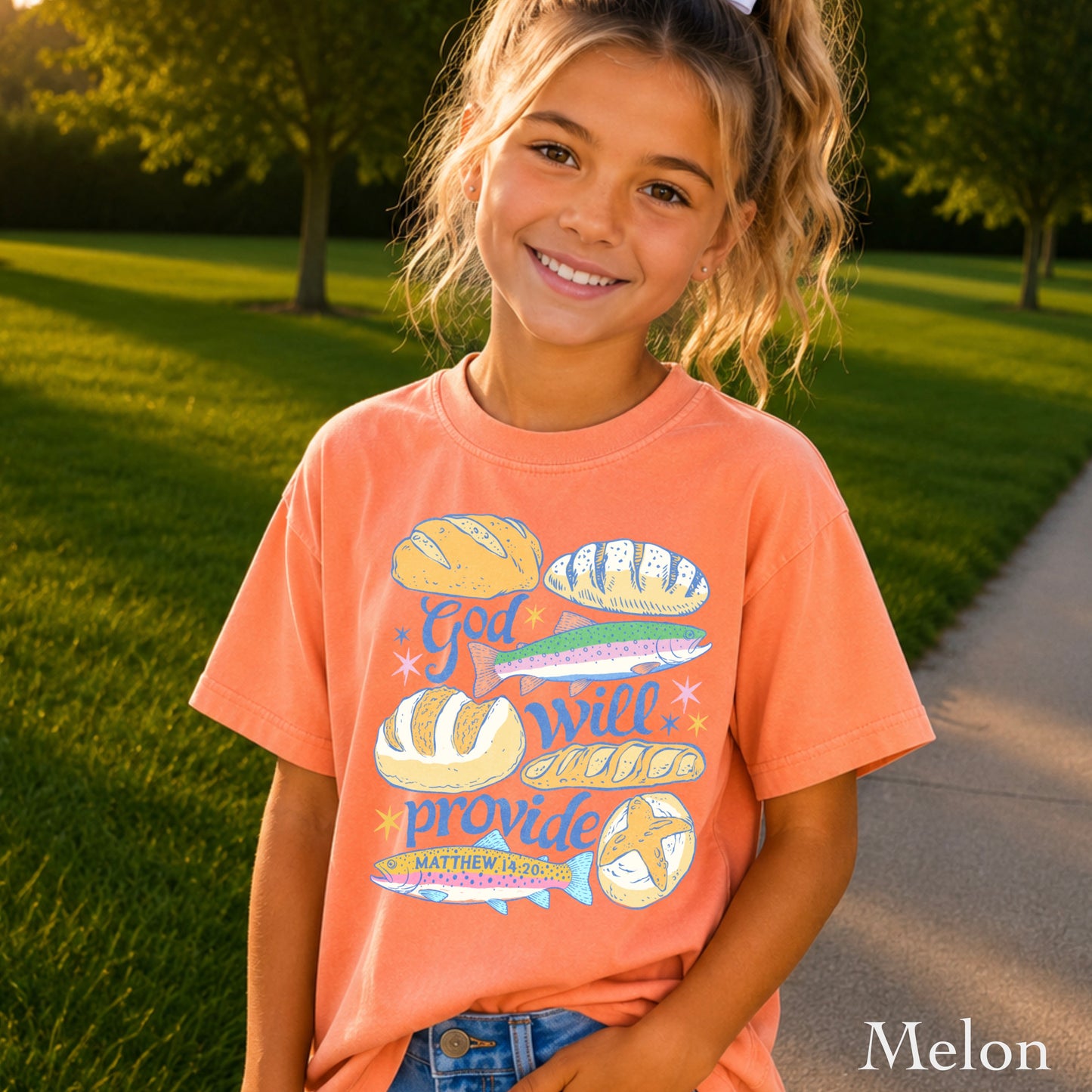God Will Provide Christian Youth Comfort Color T-Shirt