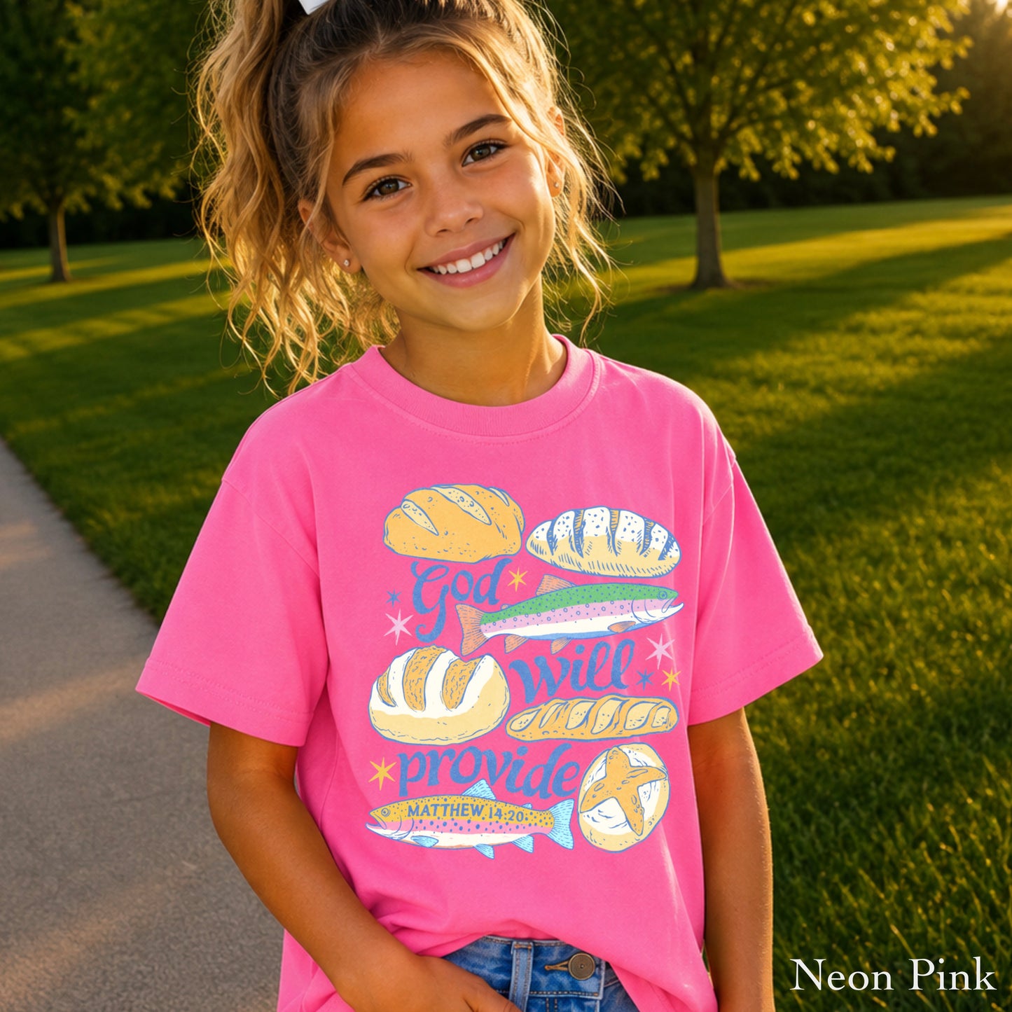 God Will Provide Christian Youth Comfort Color T-Shirt