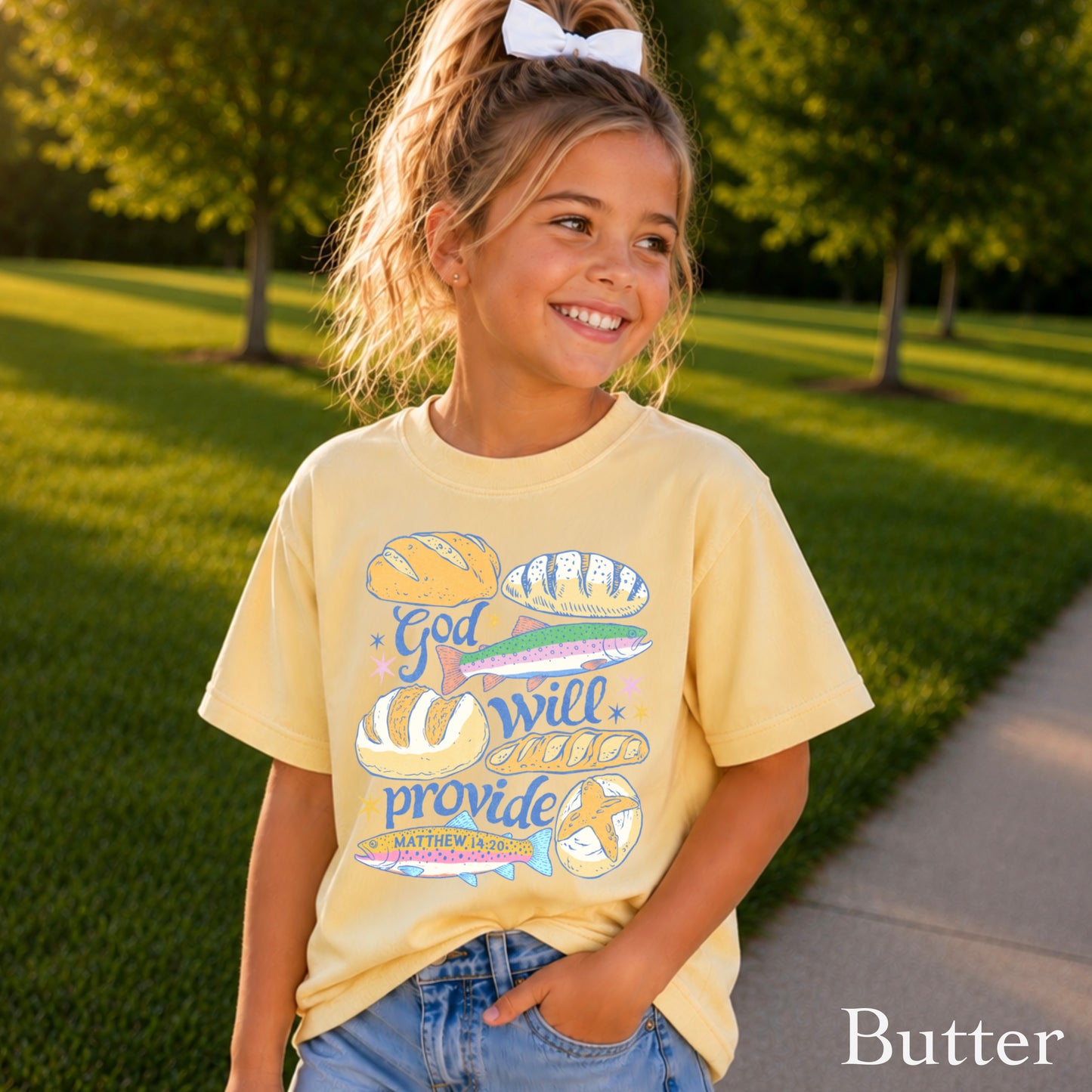 God Will Provide Christian Youth Comfort Color T-Shirt