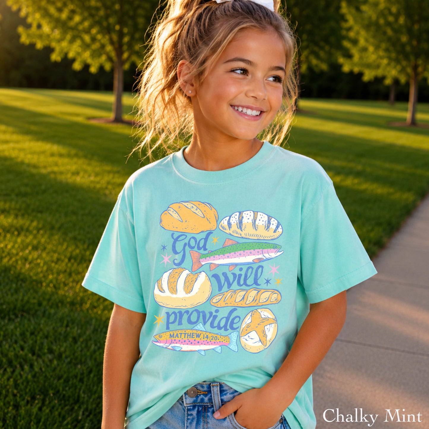 God Will Provide Christian Youth Comfort Color T-Shirt