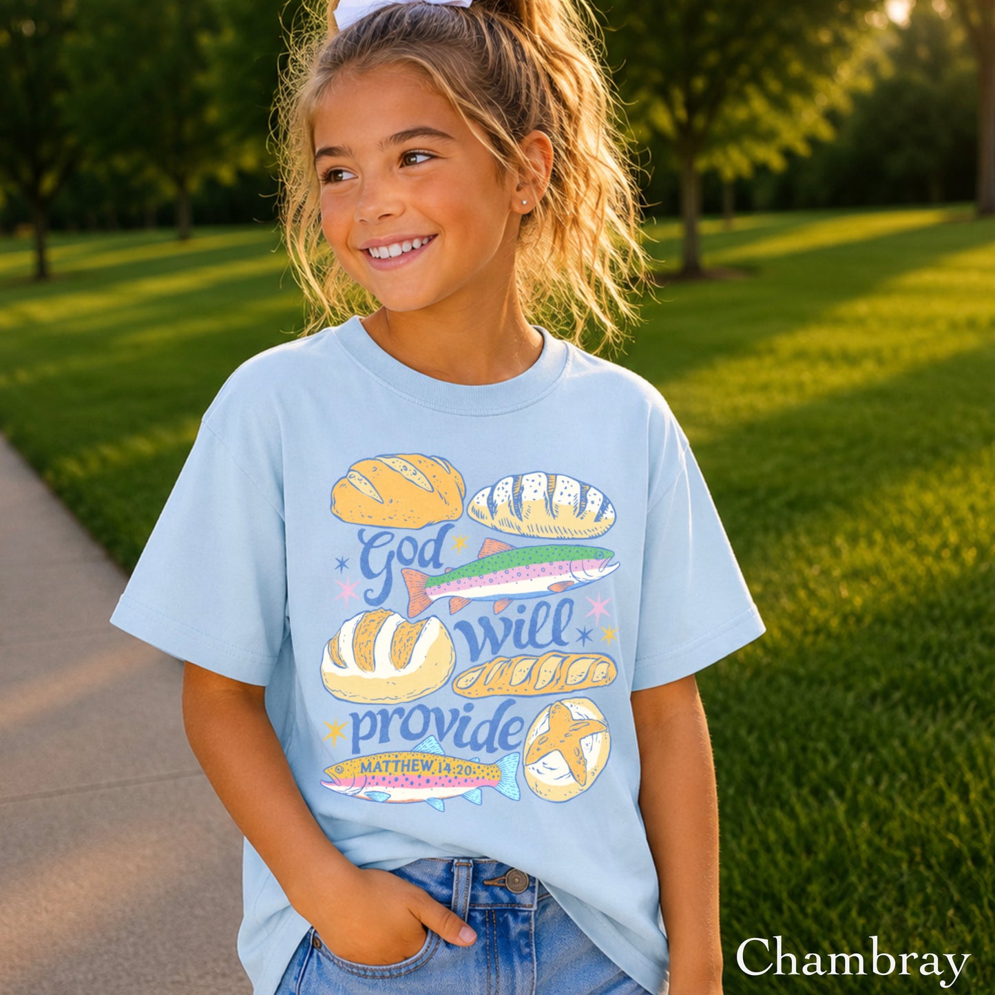 God Will Provide Christian Youth Comfort Color T-Shirt