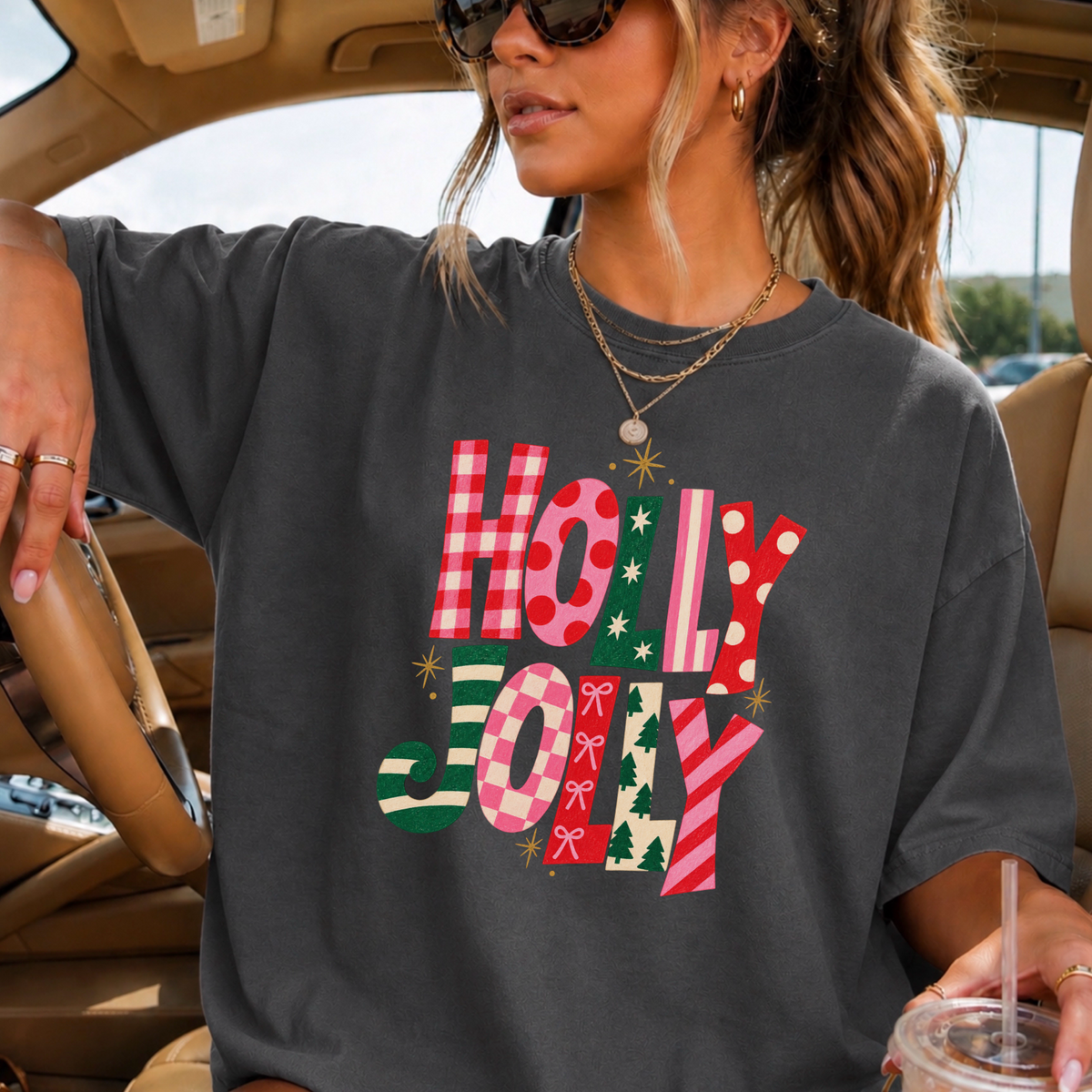 Holly Jolly Comfort Color Graphic Tee
