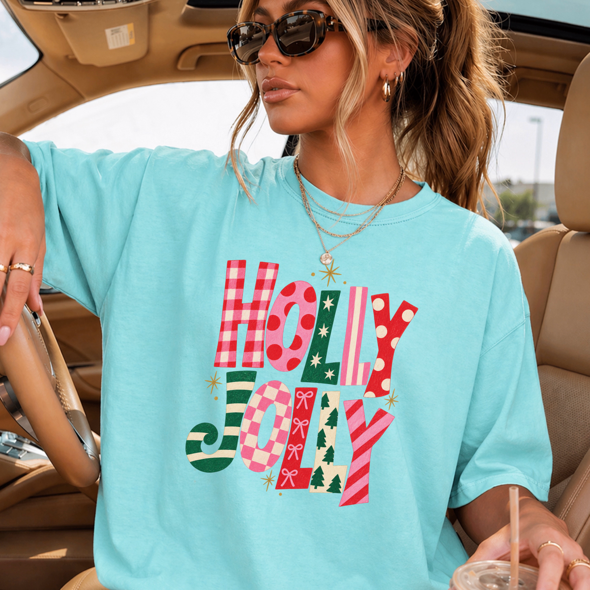 Holly Jolly Comfort Color Graphic Tee