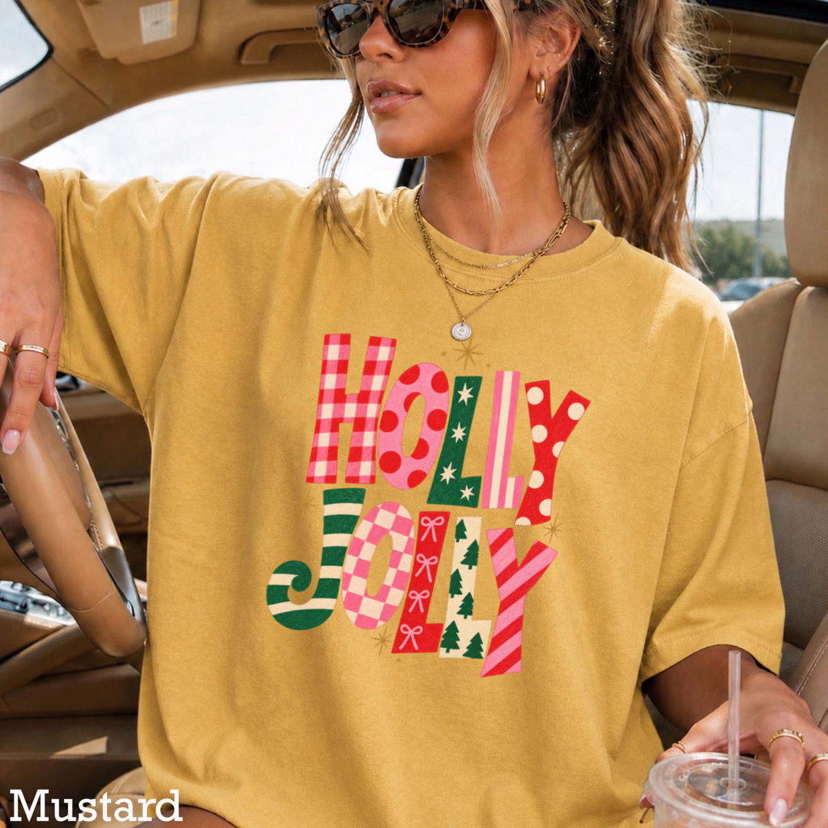Holly Jolly Comfort Color Graphic Tee