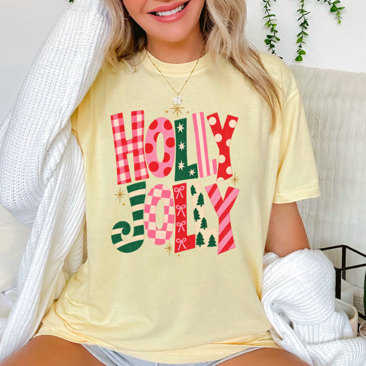 Holly Jolly Comfort Color Graphic Tee
