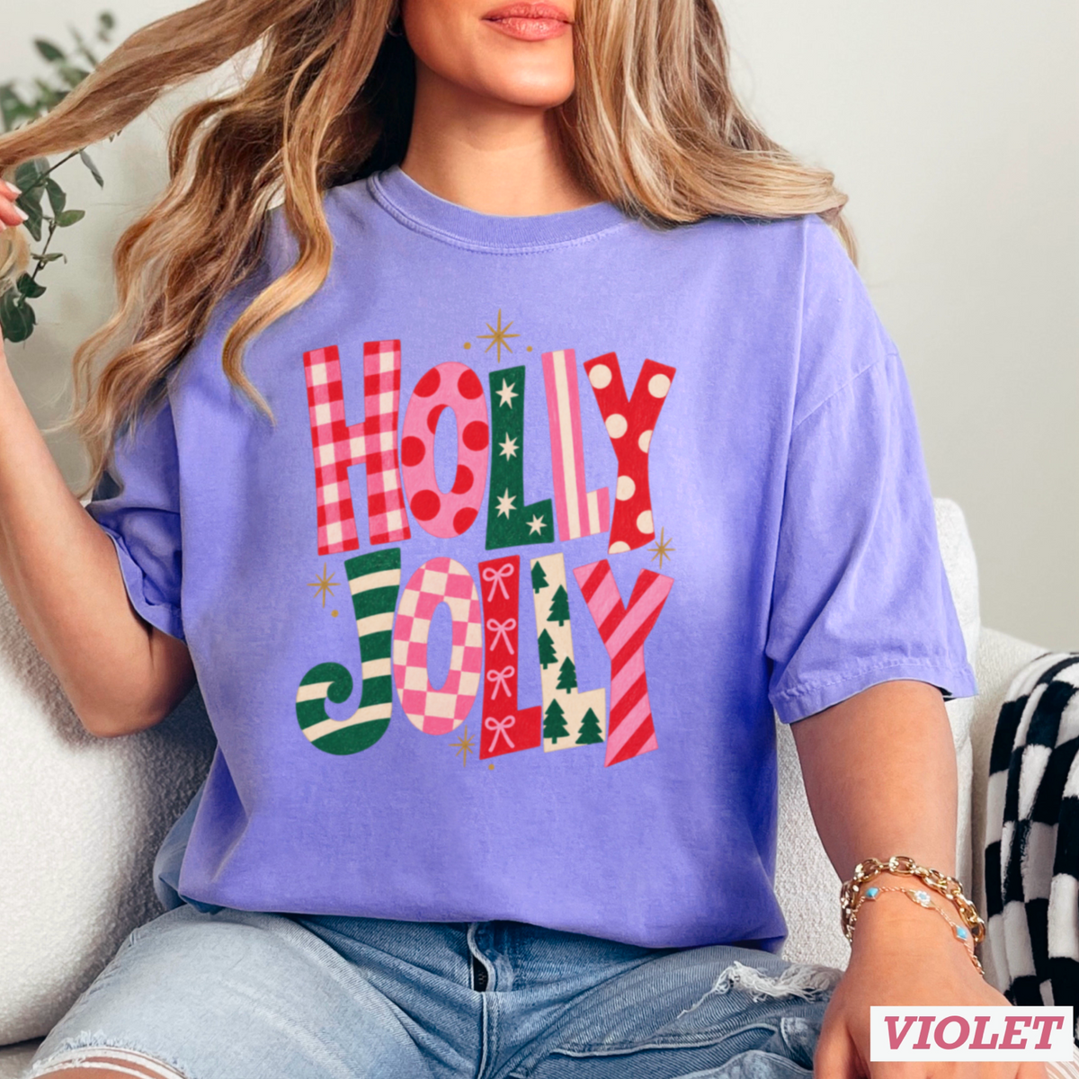 Holly Jolly Comfort Color Graphic Tee