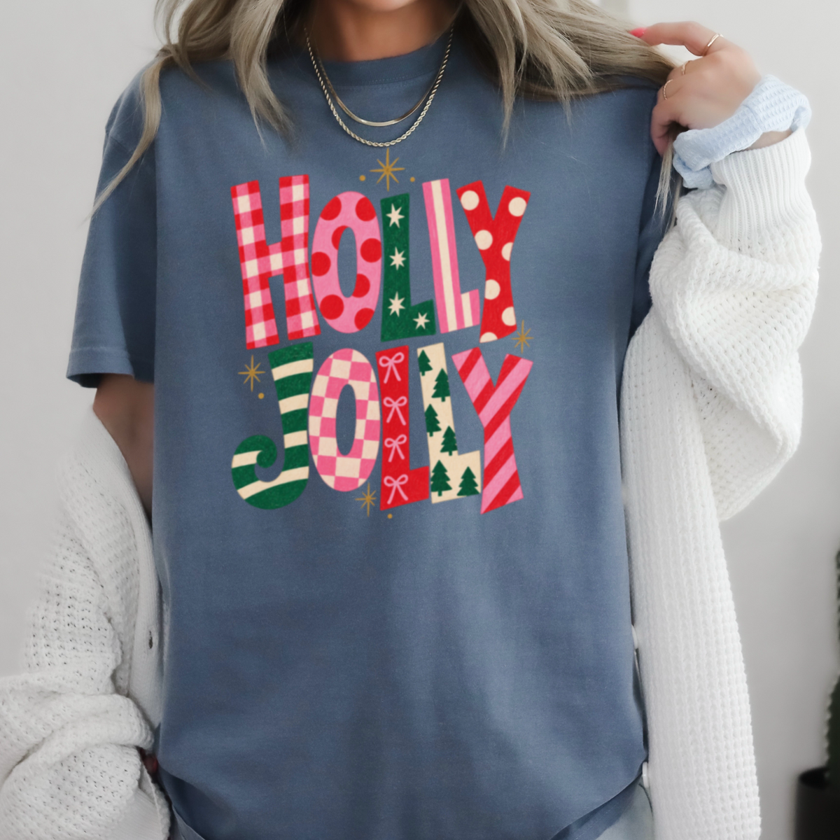 Holly Jolly Comfort Color Graphic Tee