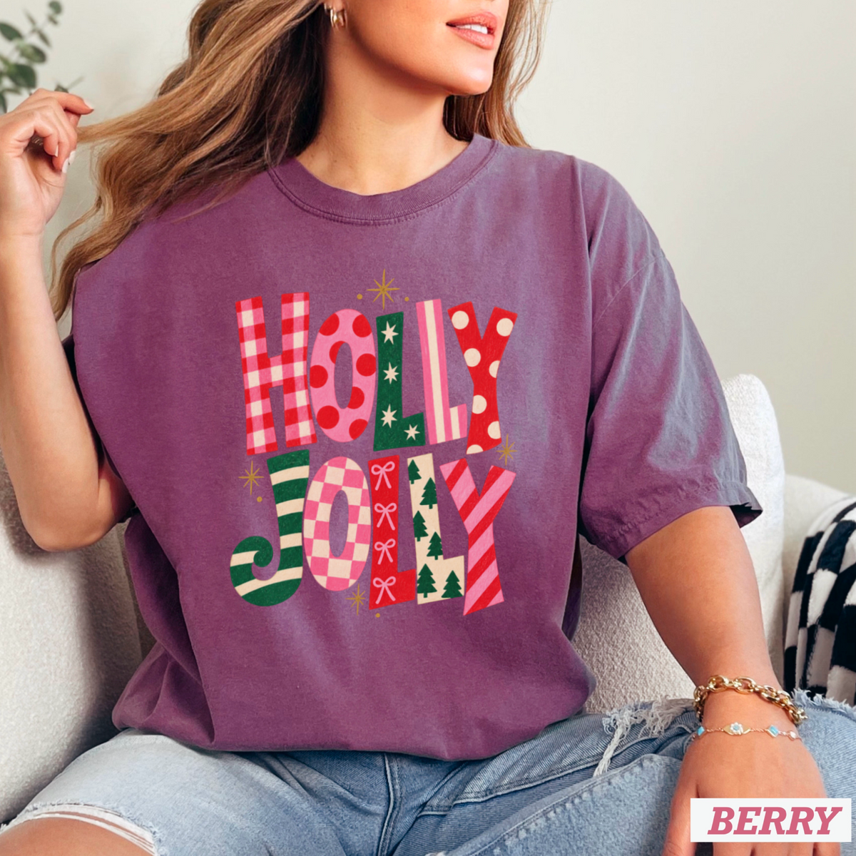 Holly Jolly Comfort Color Graphic Tee