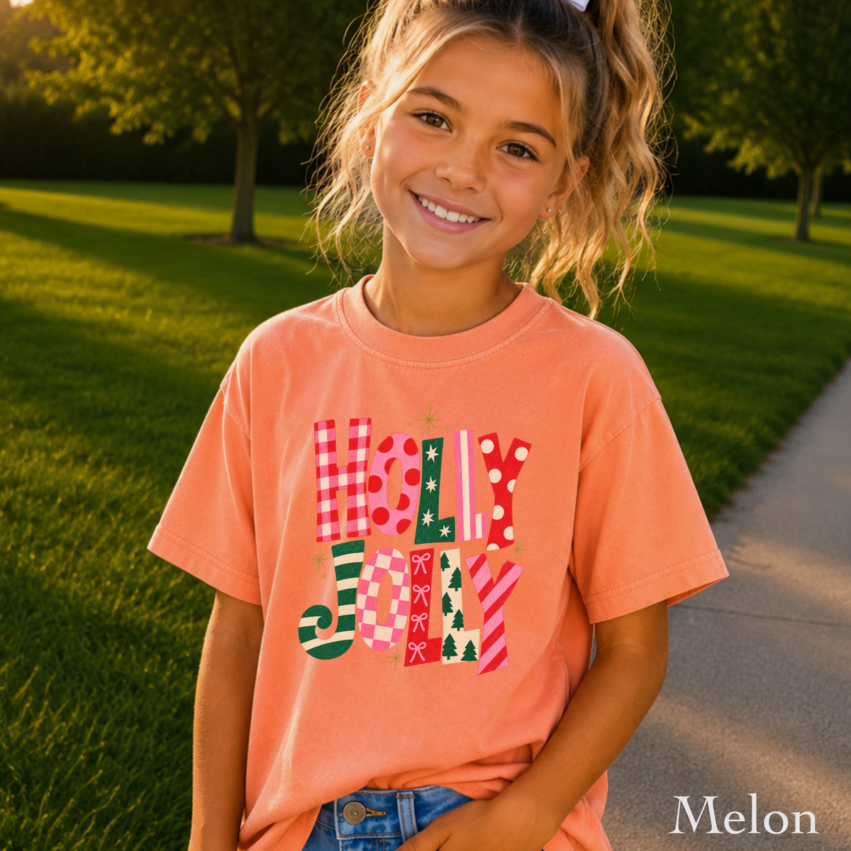Holly Jolly Youth Comfort Color T-Shirt