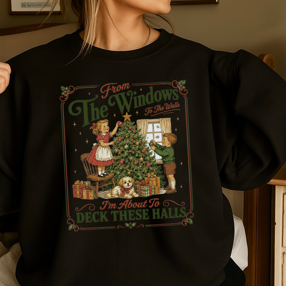 Deck These Halls Christmas Crewneck Sweatshirt