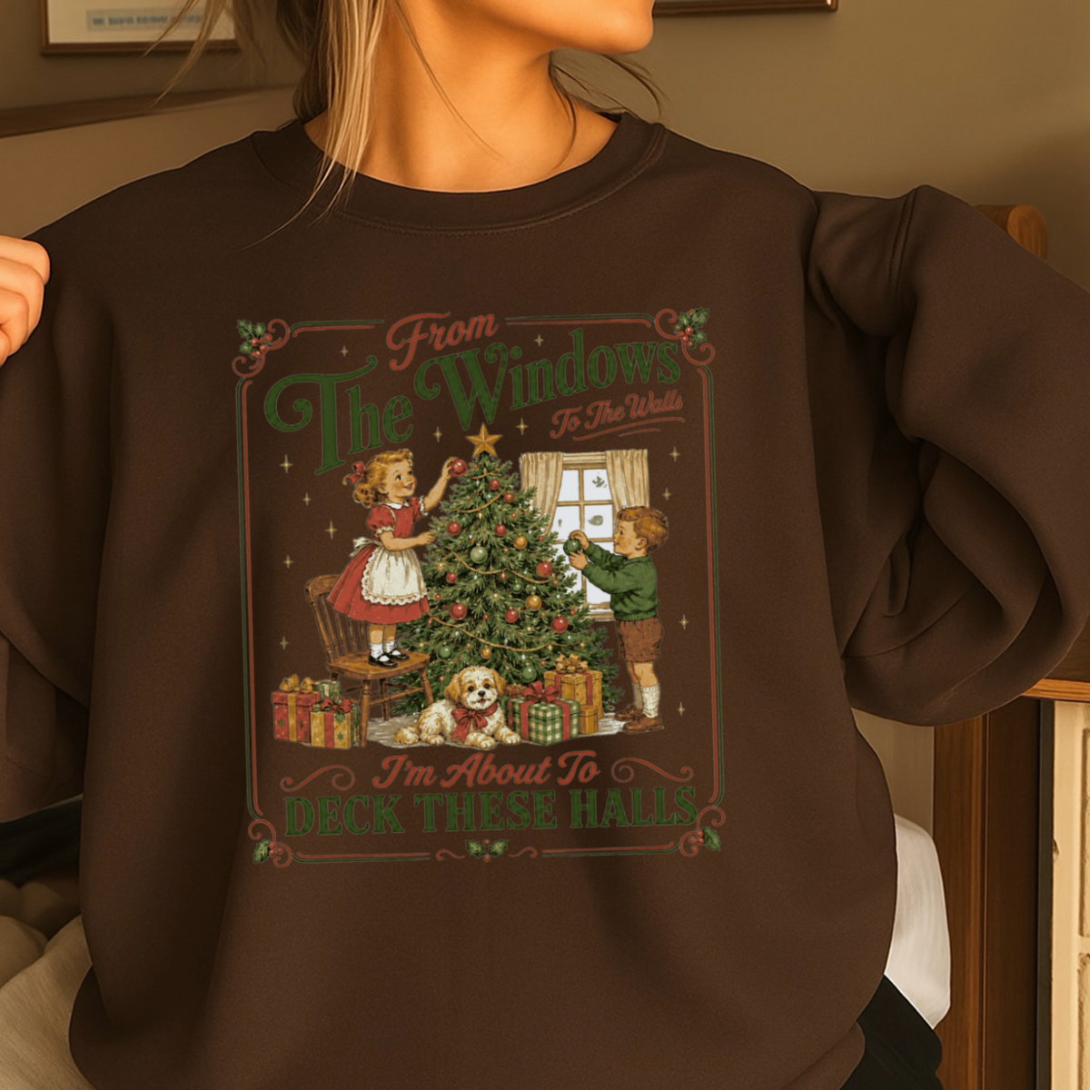 Deck These Halls Christmas Crewneck Sweatshirt