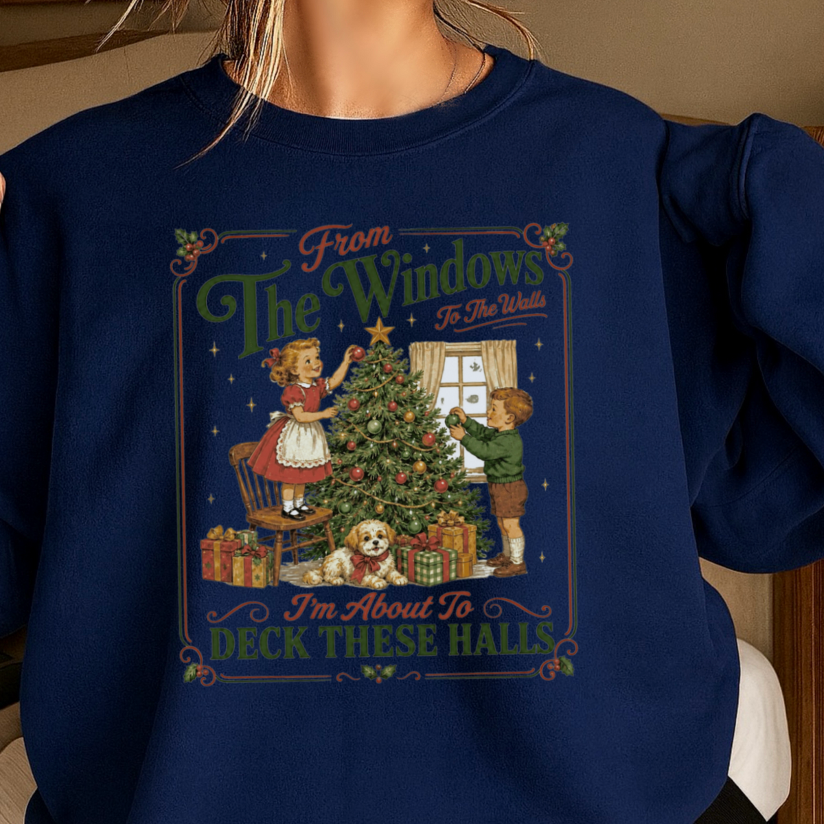 Deck These Halls Christmas Crewneck Sweatshirt
