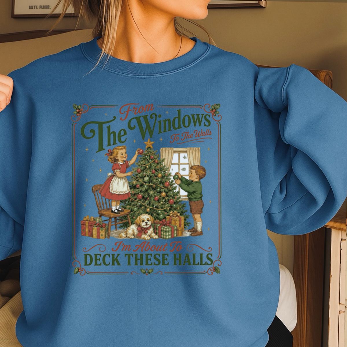 Deck These Halls Christmas Crewneck Sweatshirt