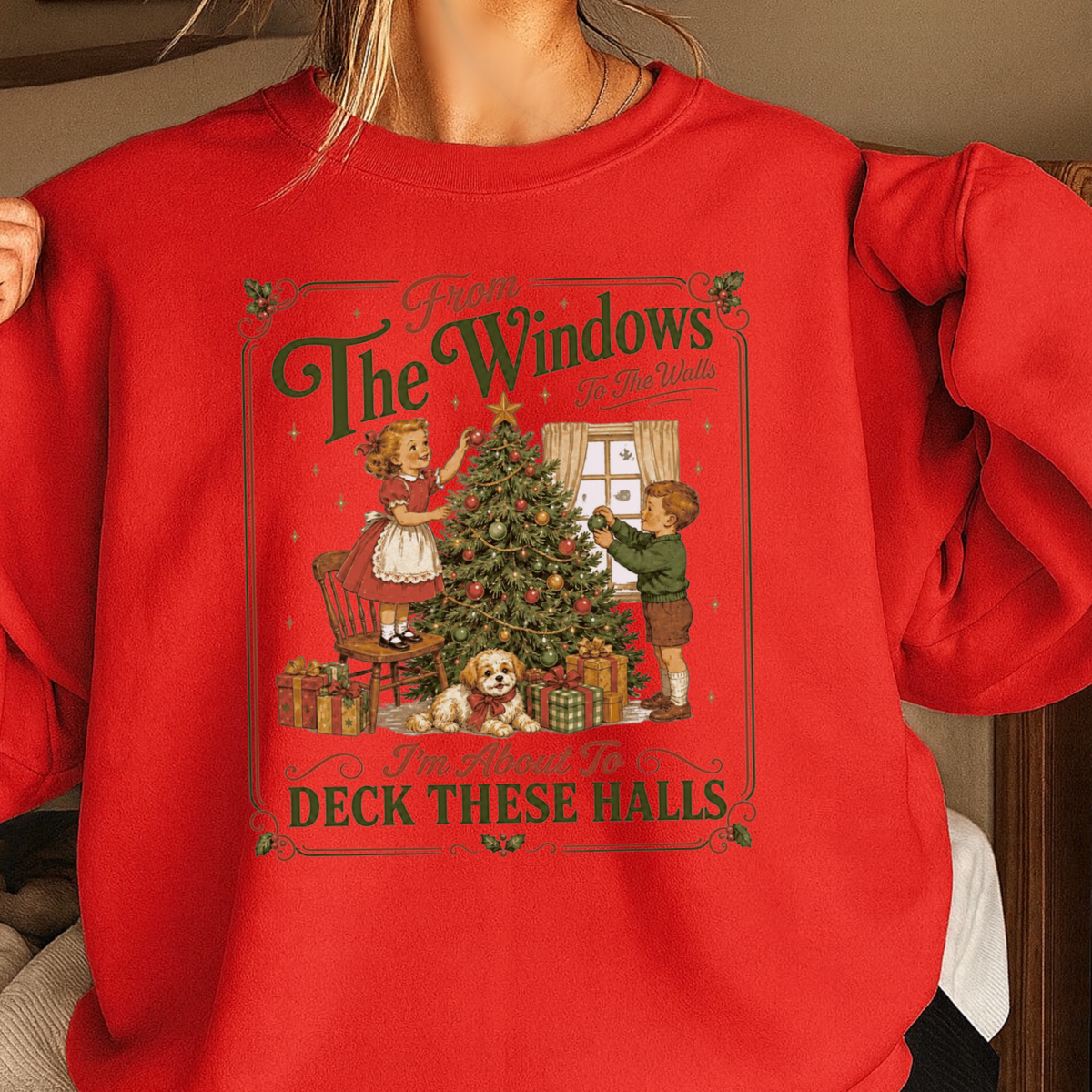Deck These Halls Christmas Crewneck Sweatshirt