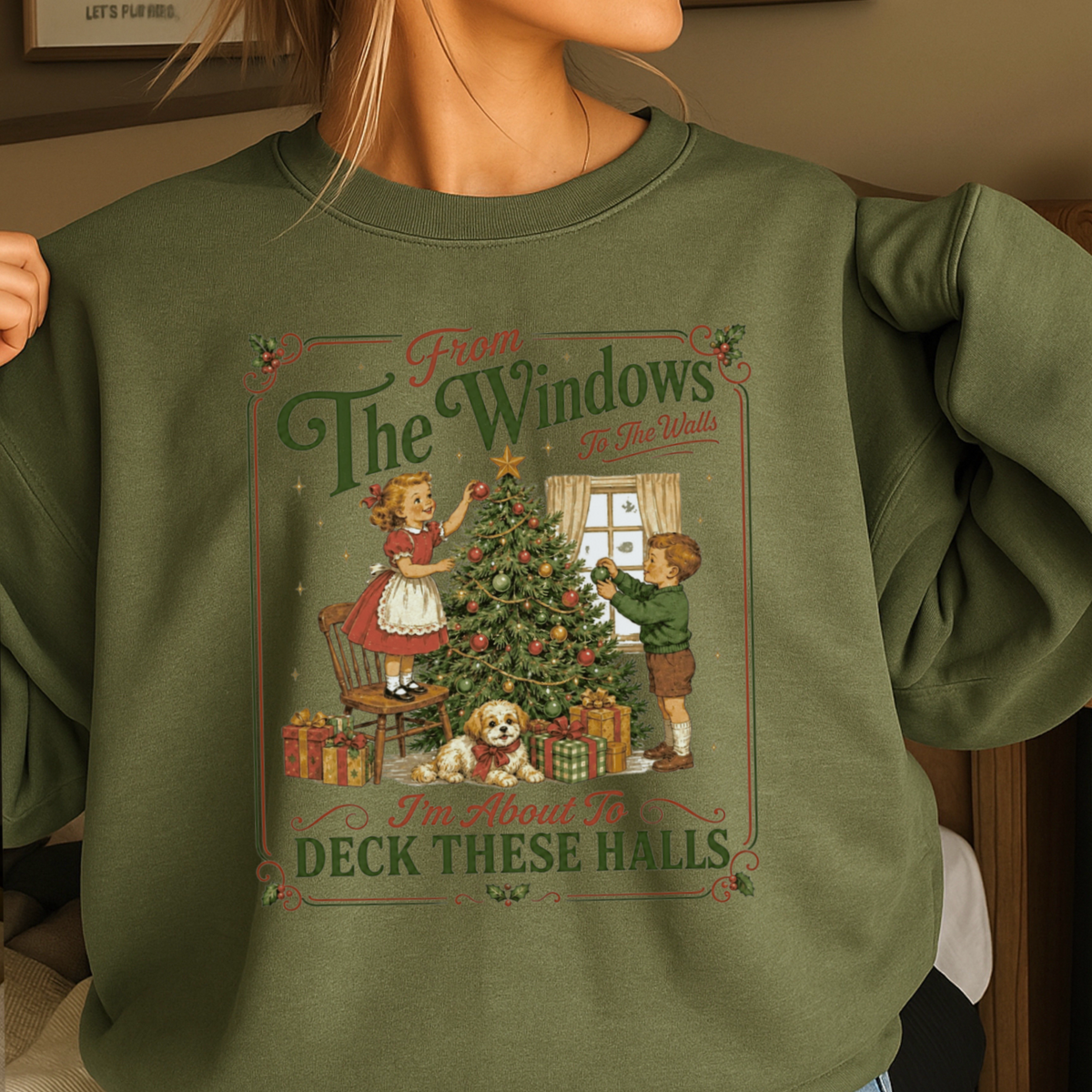Deck These Halls Christmas Crewneck Sweatshirt