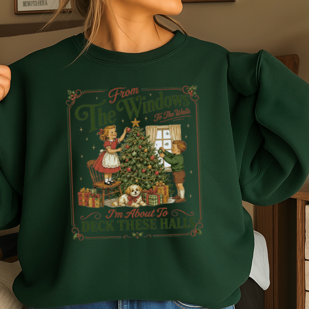 Deck These Halls Christmas Crewneck Sweatshirt