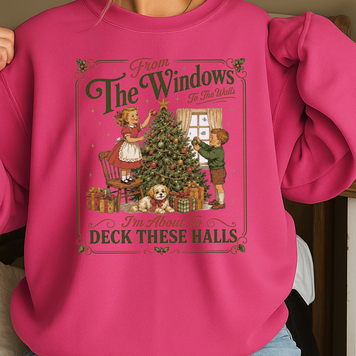 Deck These Halls Christmas Crewneck Sweatshirt