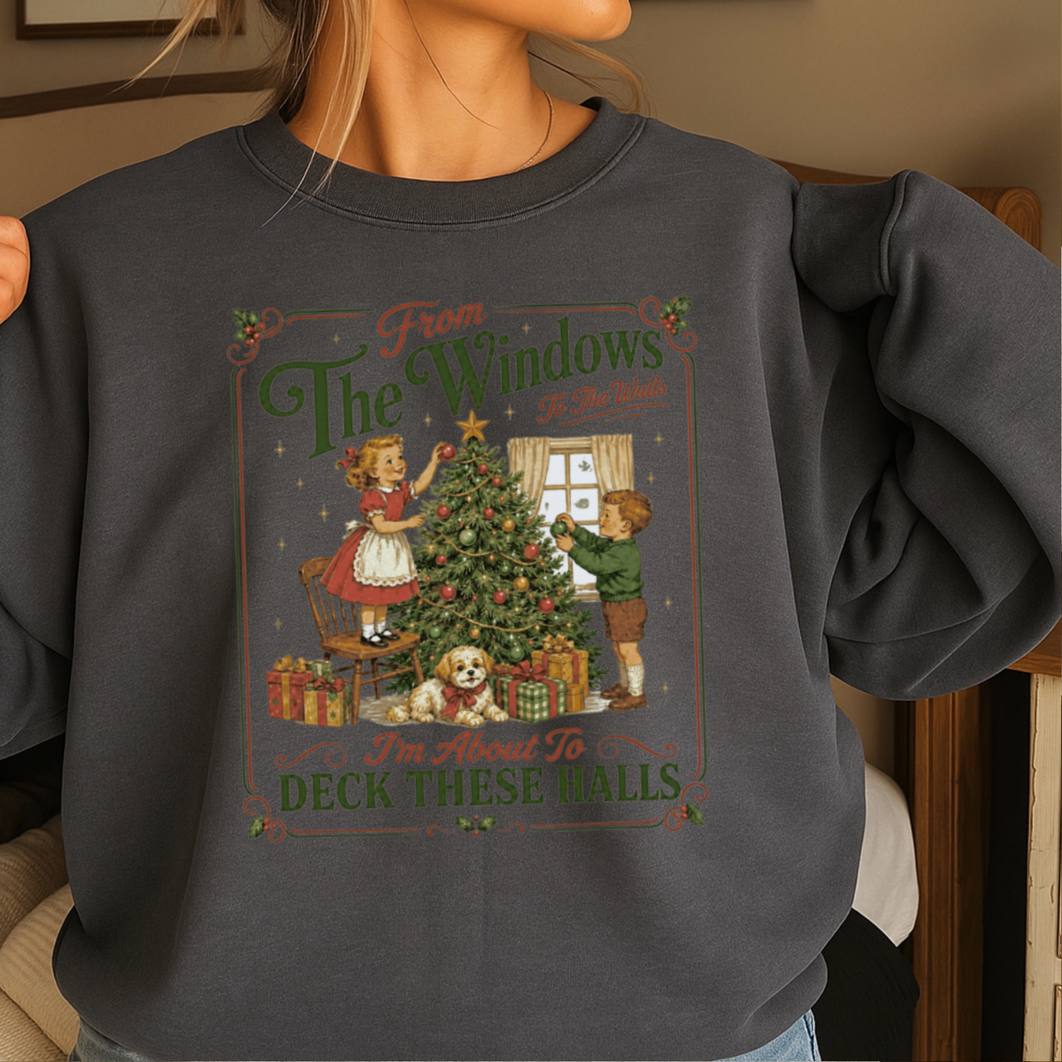 Deck These Halls Christmas Crewneck Sweatshirt