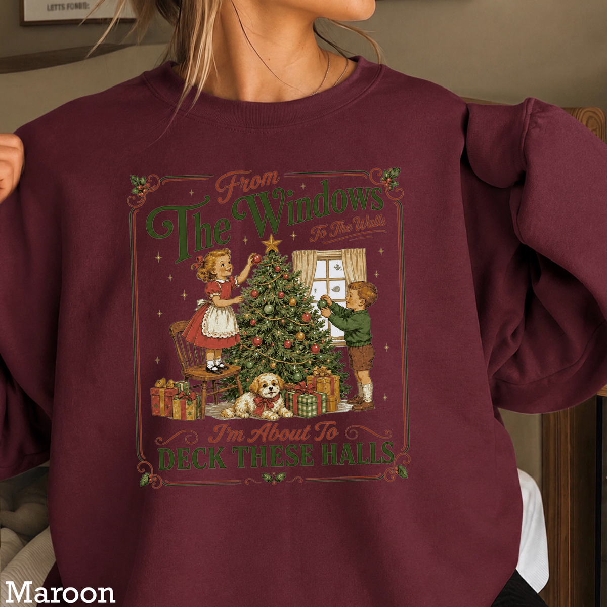 Deck These Halls Christmas Crewneck Sweatshirt