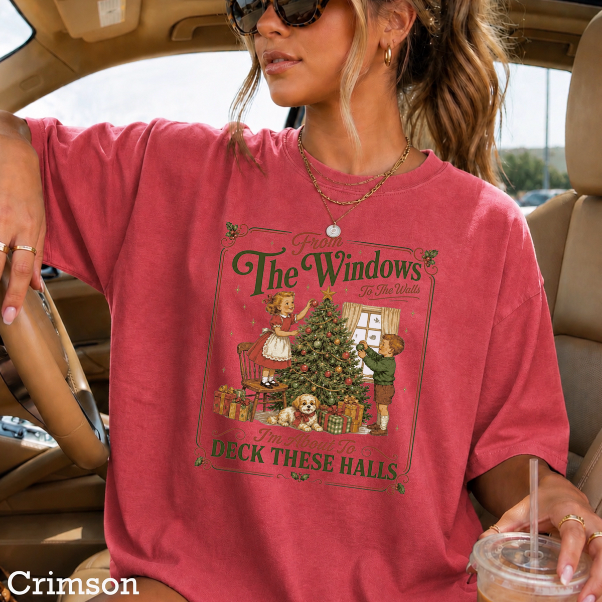 Deck These Halls Christmas Comfort Color Graphic Tee