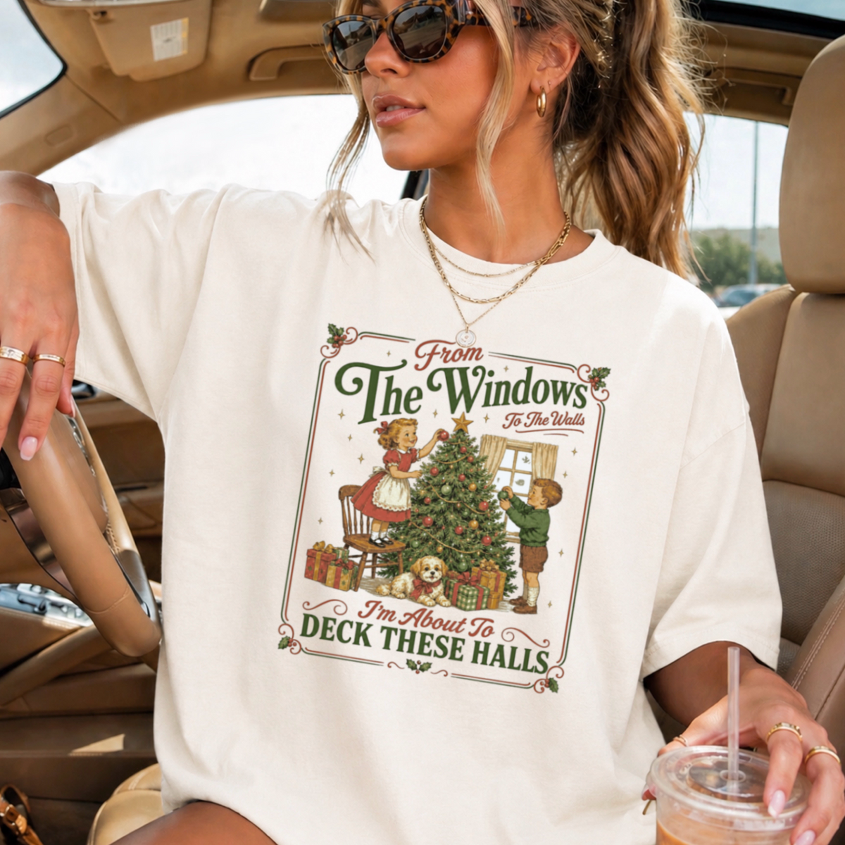 Deck These Halls Christmas Comfort Color Graphic Tee