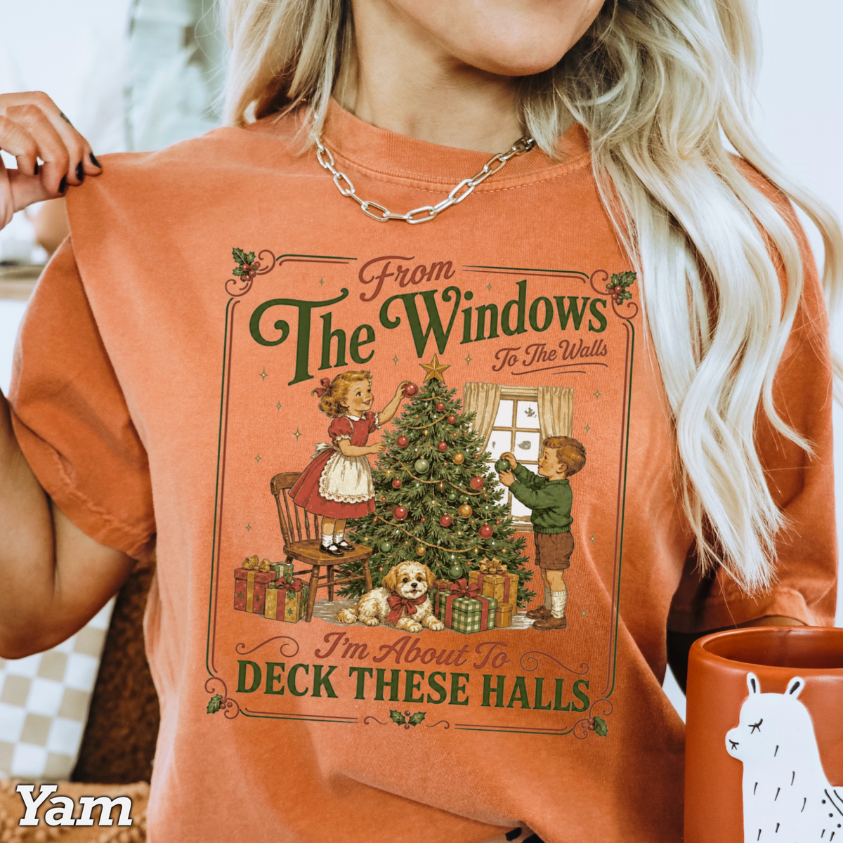 Deck These Halls Christmas Comfort Color Graphic Tee