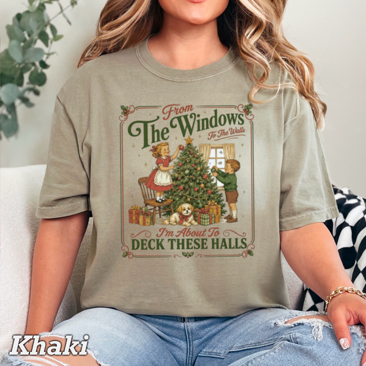 Deck These Halls Christmas Comfort Color Graphic Tee
