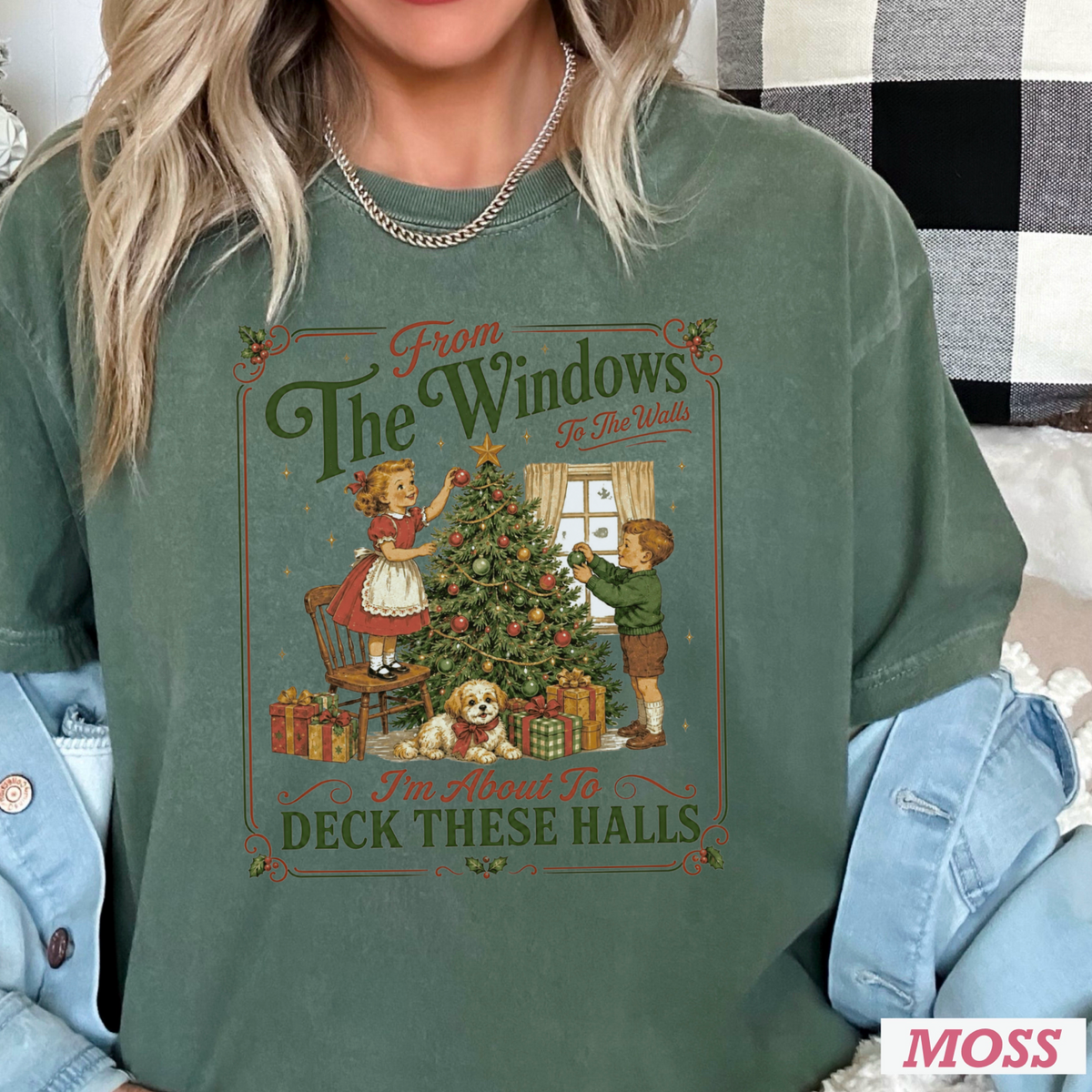 Deck These Halls Christmas Comfort Color Graphic Tee