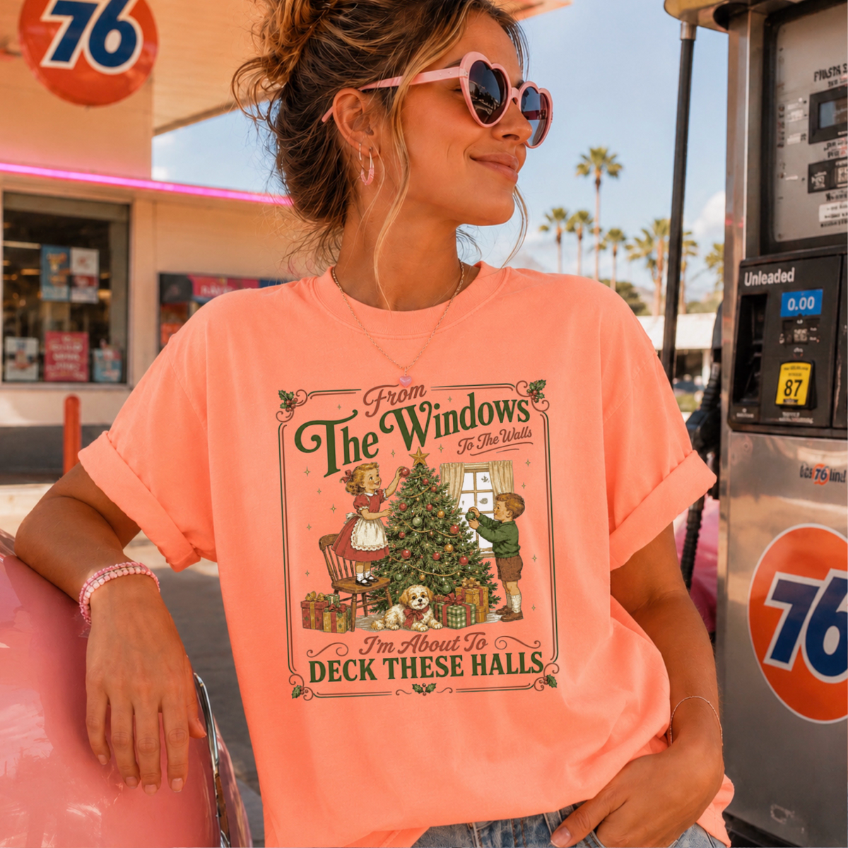 Deck These Halls Christmas Comfort Color Graphic Tee