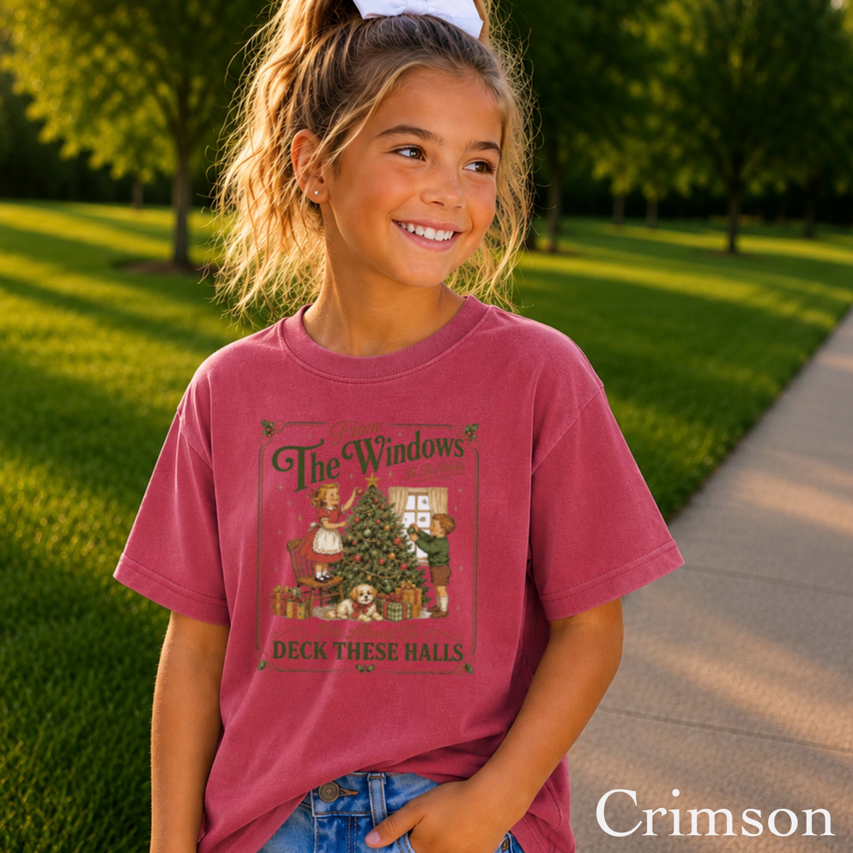 Deck These Halls Christmas Youth Comfort Color T-Shirt