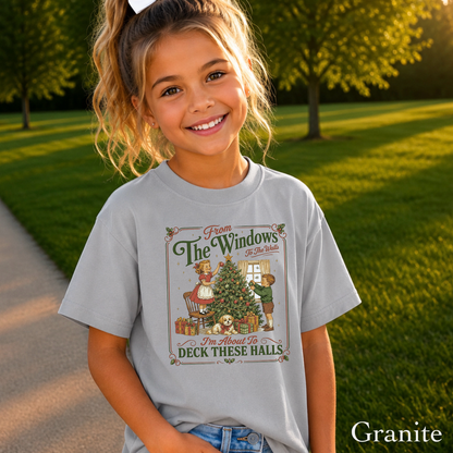 Deck These Halls Christmas Youth Comfort Color T-Shirt