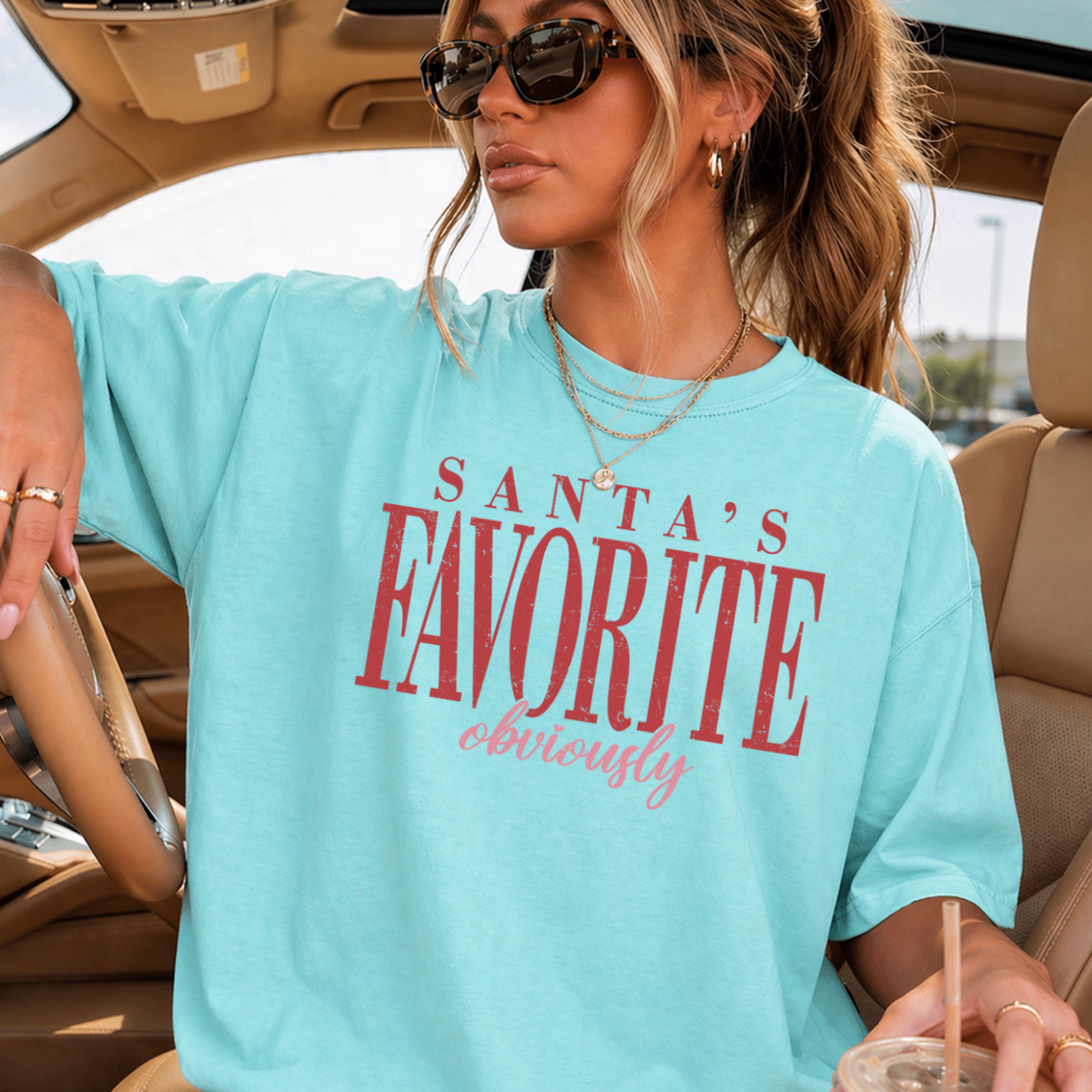 Santa’s Favorite Comfort Color Graphic Tee
