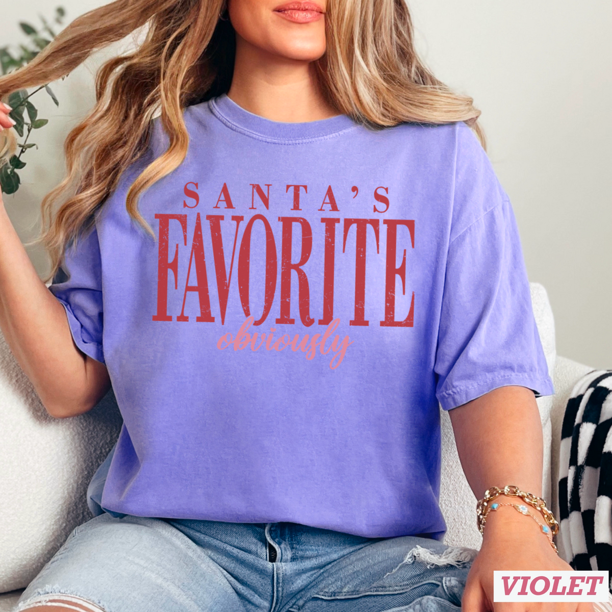 Santa’s Favorite Comfort Color Graphic Tee