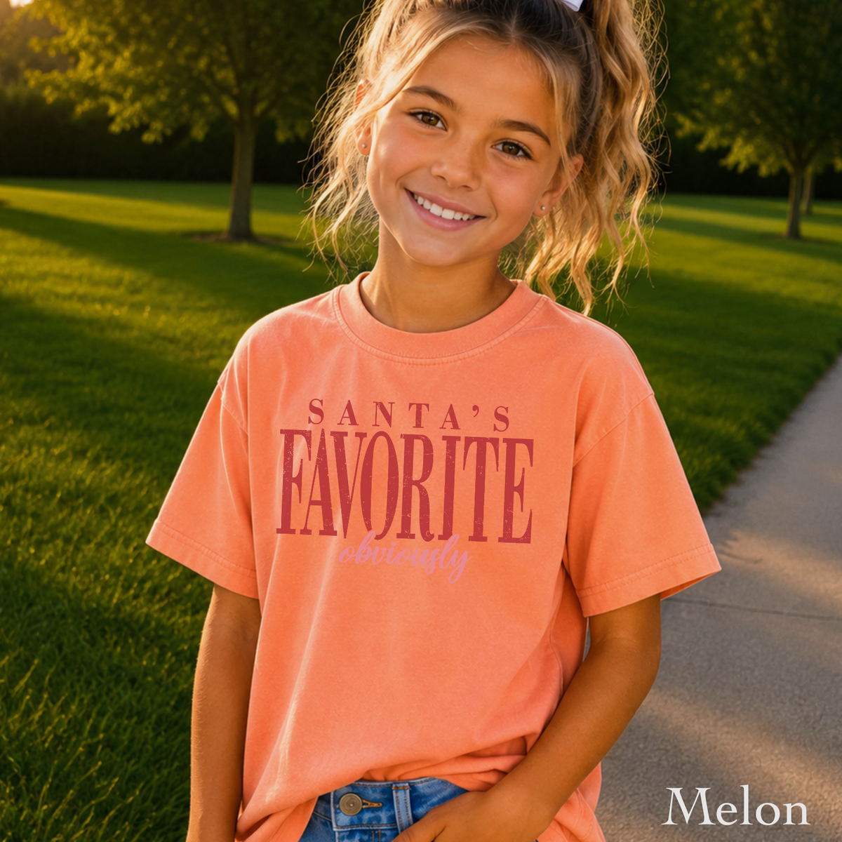Santa’s Favorite Youth Comfort Color T-Shirt
