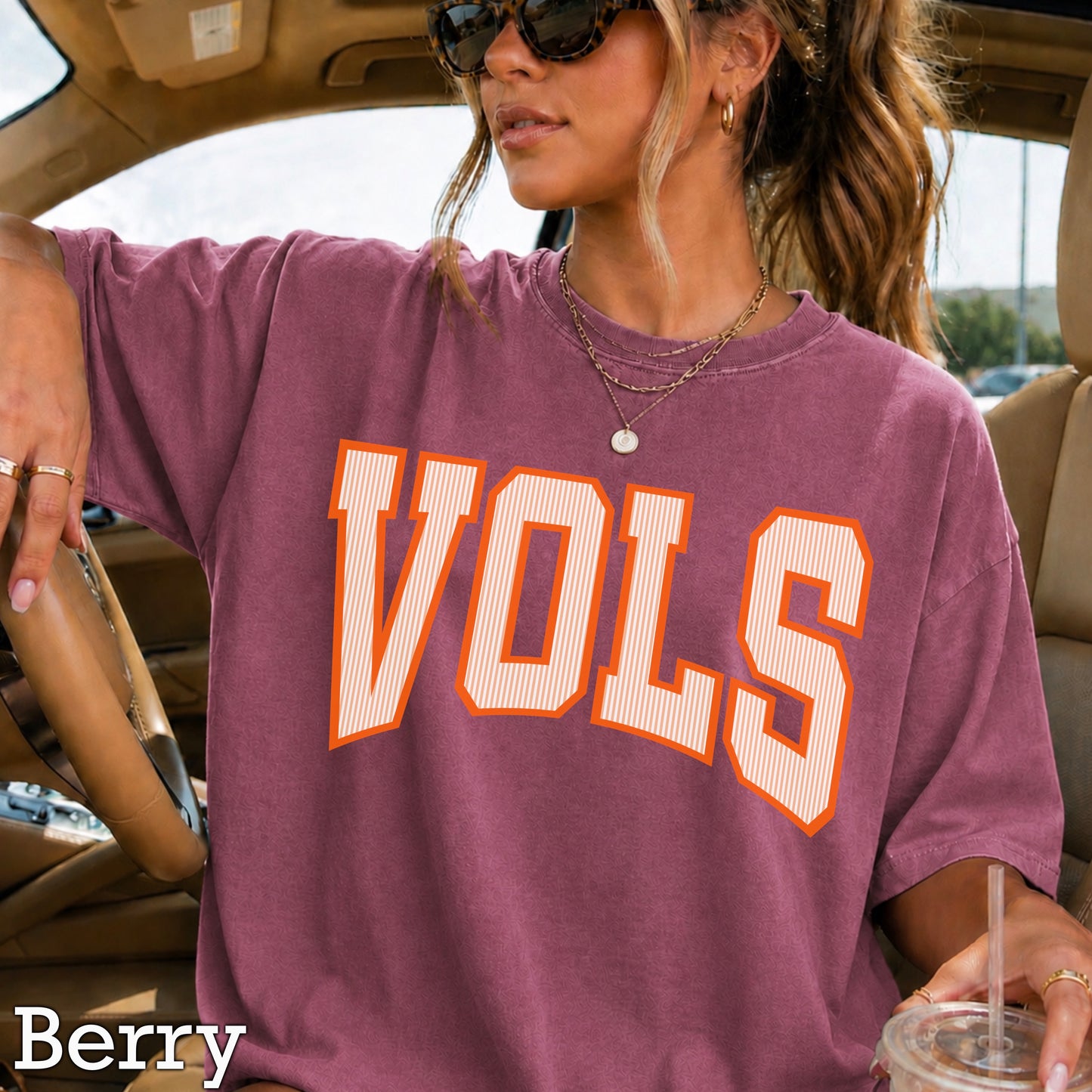 Orange & White College Game Day Comfort Color Graphic Tee