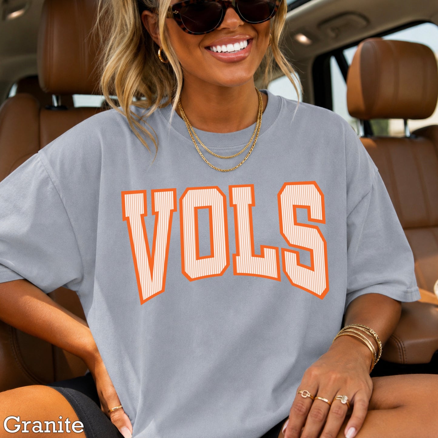 Orange & White College Game Day Comfort Color Graphic Tee