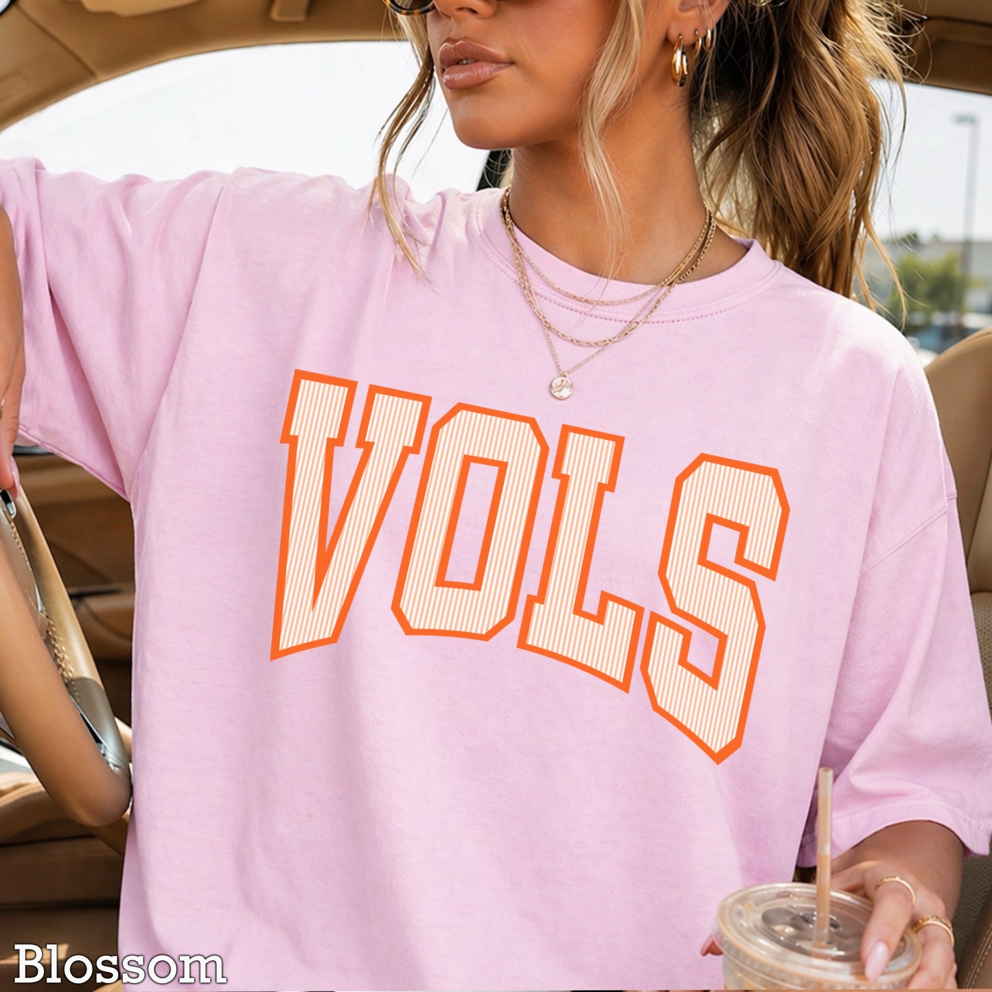 Orange & White College Game Day Comfort Color Graphic Tee