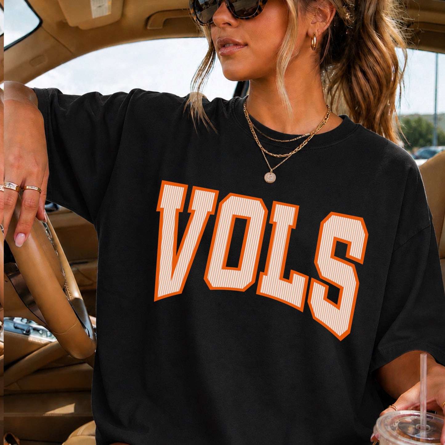 Orange & White College Game Day Comfort Color Graphic Tee