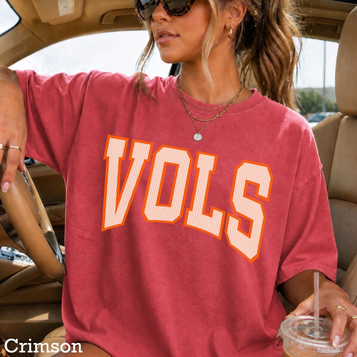 Orange & White College Game Day Comfort Color Graphic Tee