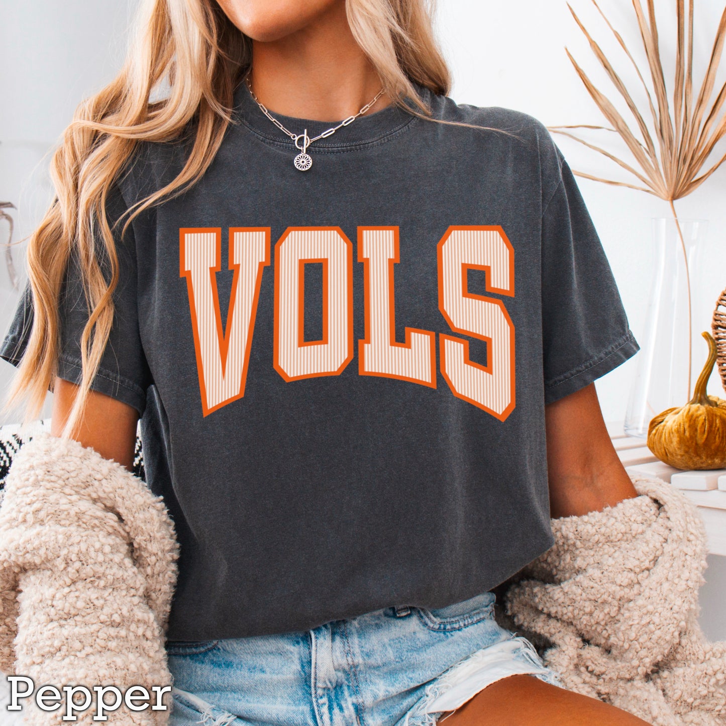 Orange & White College Game Day Comfort Color Graphic Tee