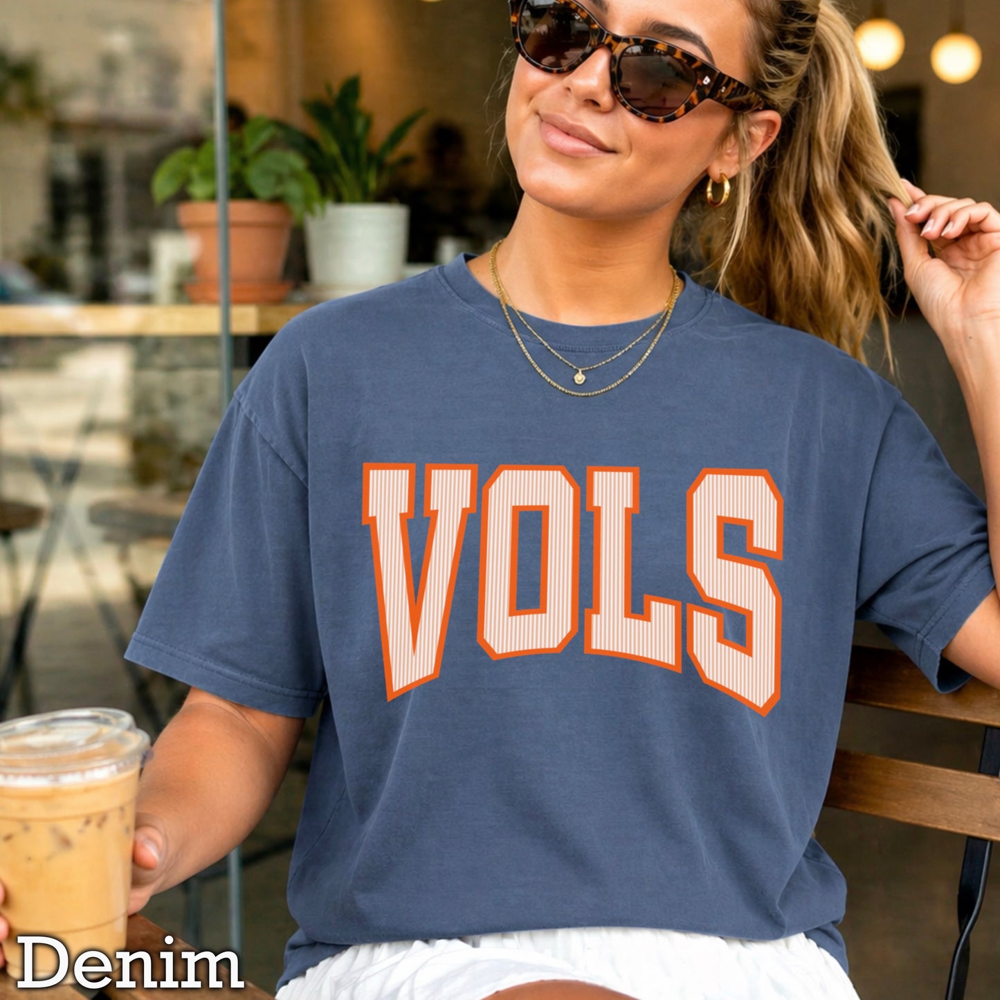 Orange & White College Game Day Comfort Color Graphic Tee