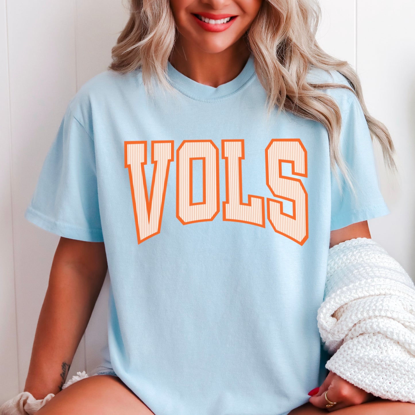 Orange & White College Game Day Comfort Color Graphic Tee