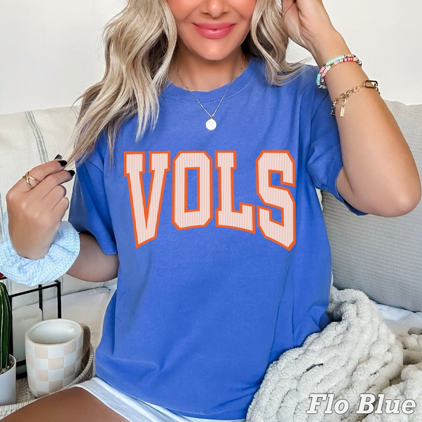 Orange & White College Game Day Comfort Color Graphic Tee