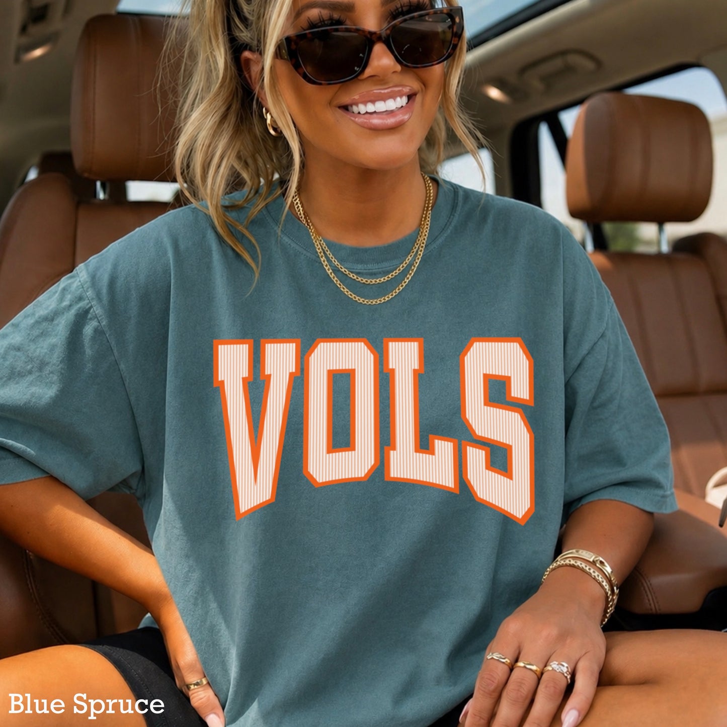 Orange & White College Game Day Comfort Color Graphic Tee