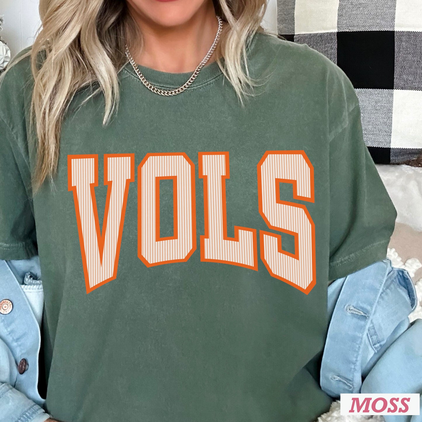 Orange & White College Game Day Comfort Color Graphic Tee