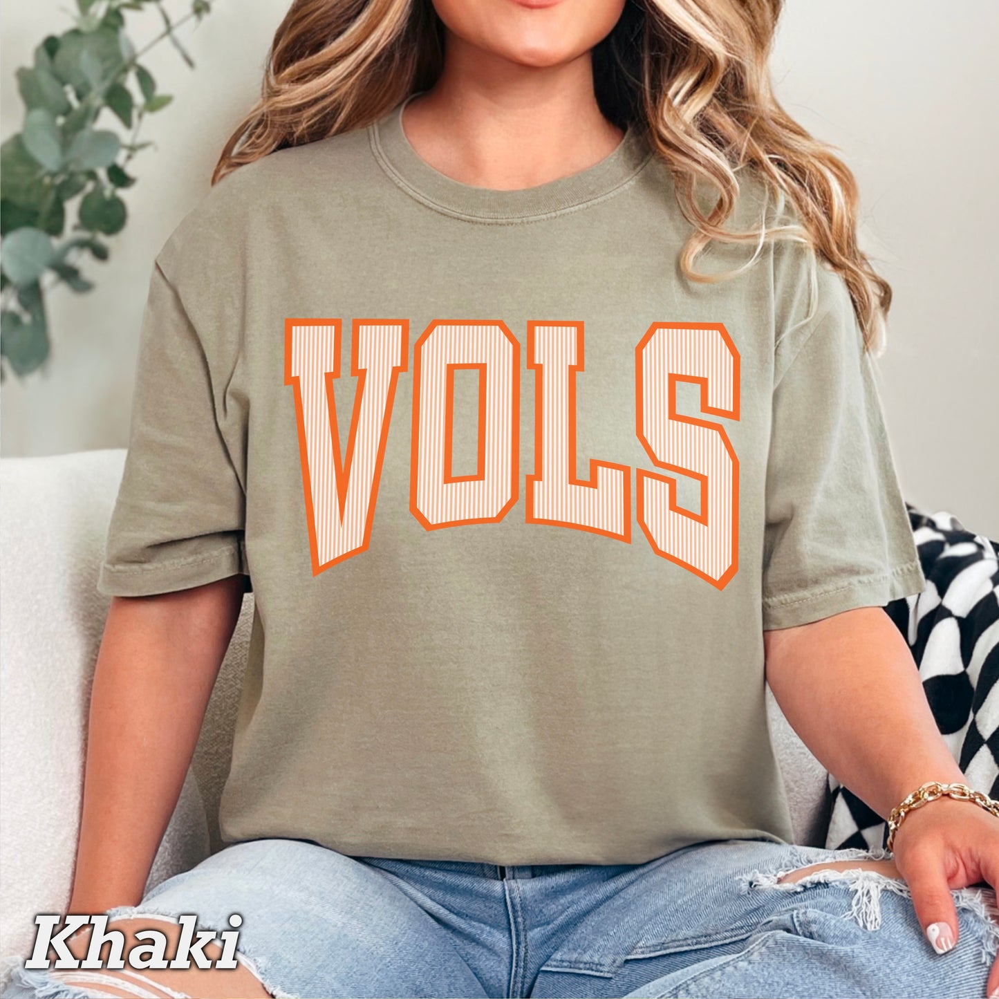Orange & White College Game Day Comfort Color Graphic Tee
