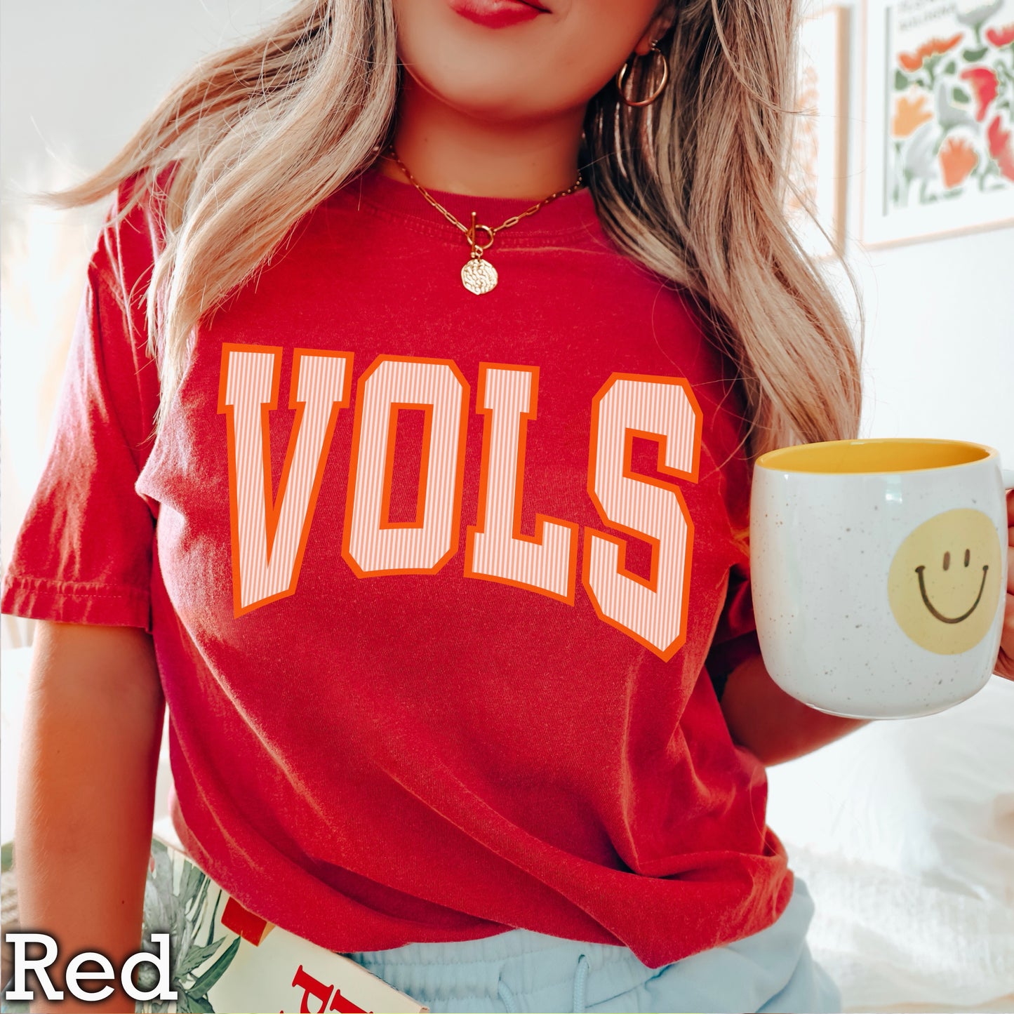 Orange & White College Game Day Comfort Color Graphic Tee