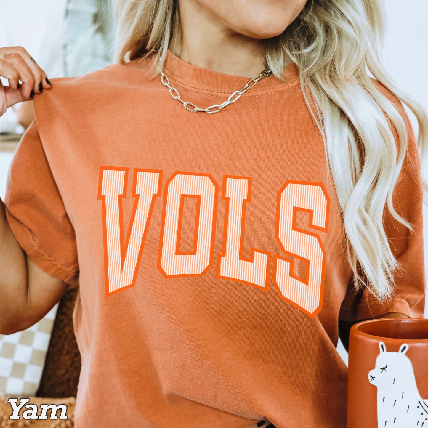 Orange & White College Game Day Comfort Color Graphic Tee