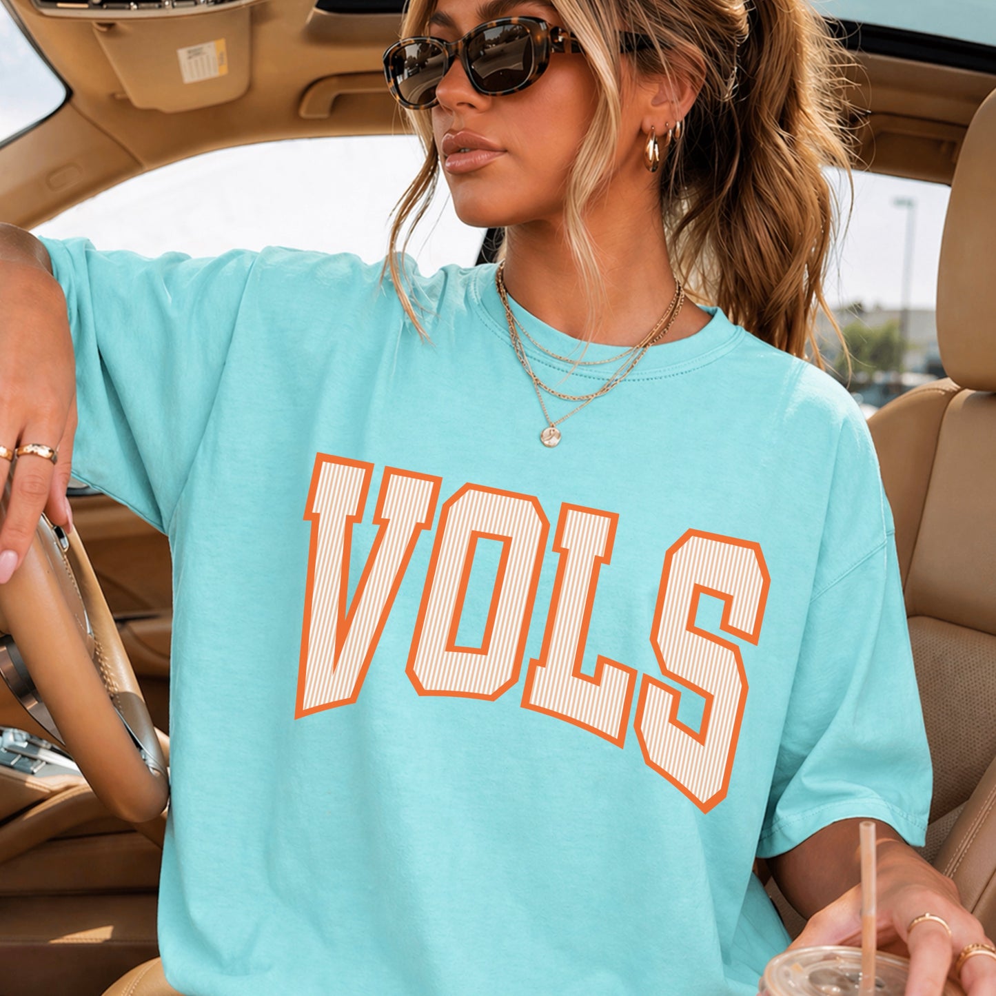 Orange & White College Game Day Comfort Color Graphic Tee