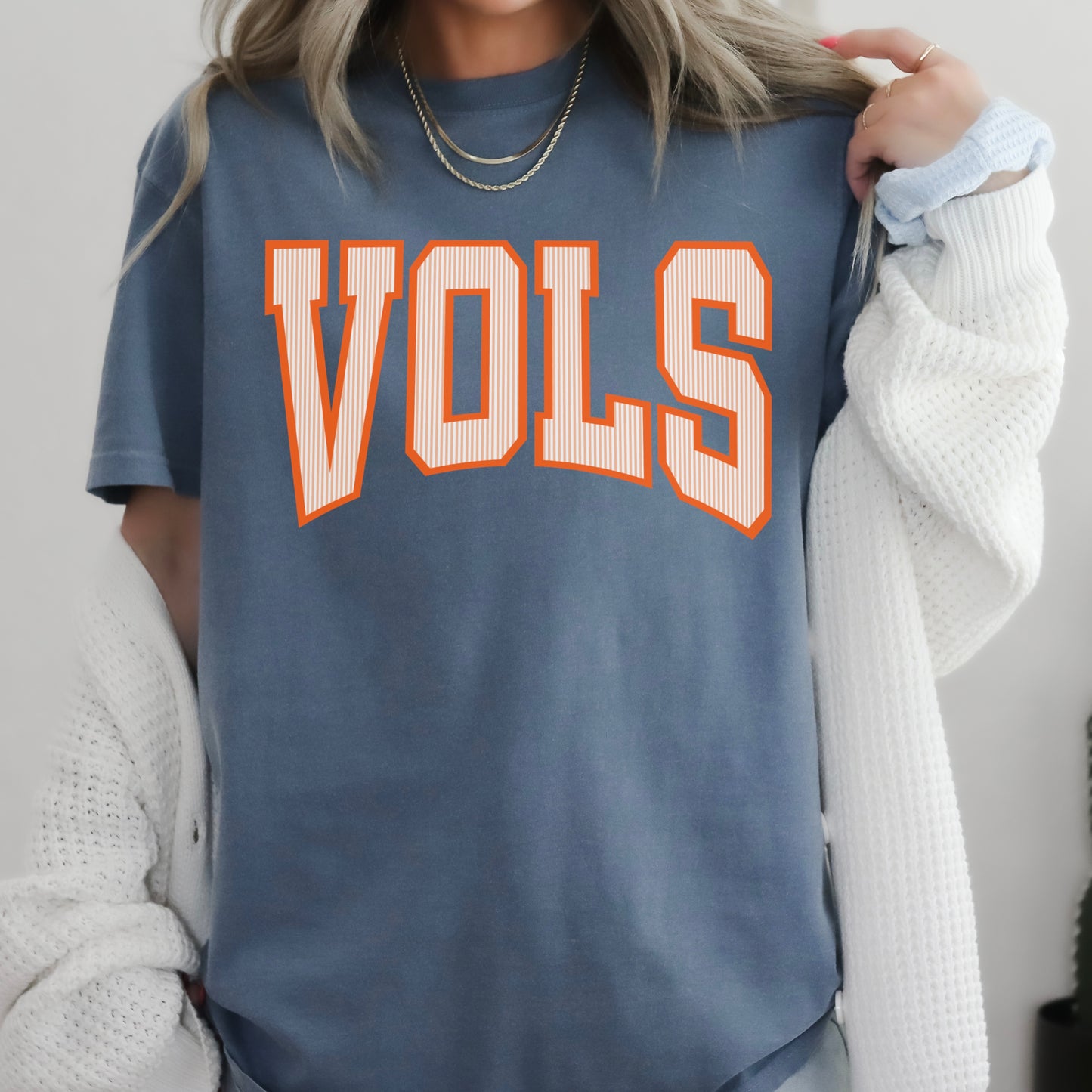 Orange & White College Game Day Comfort Color Graphic Tee